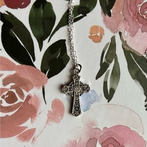 Silver Celtic cross necklace